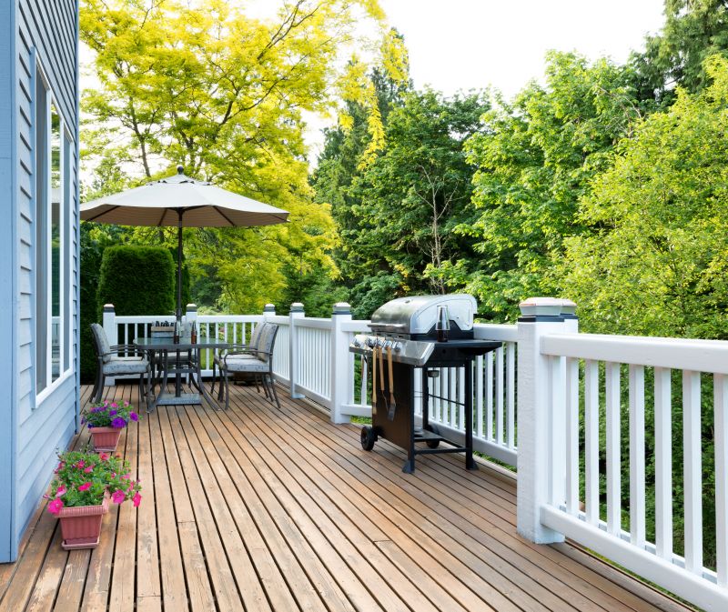 Close-up of deck railing